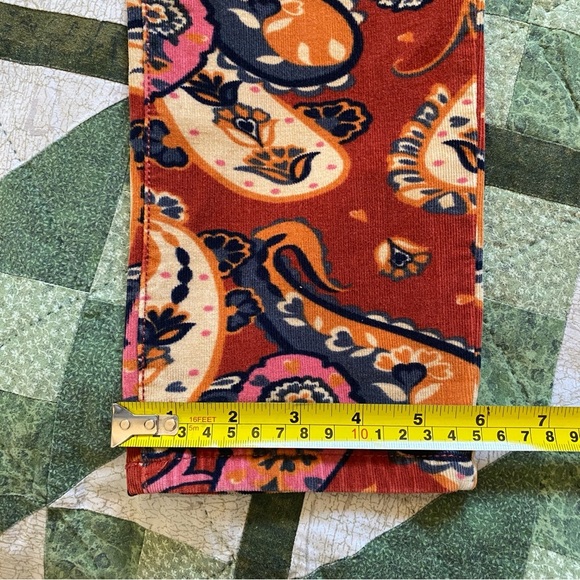 Pilcro And The Letterpress Anthropologie‎ Paisley Corduroy Pants Serif Size 30 - Picture 13 of 13